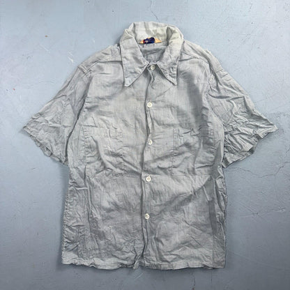 VTG 1950s Hallcrest Sportswear Button Shirt Rockabilly 50s Faded Stained Rare