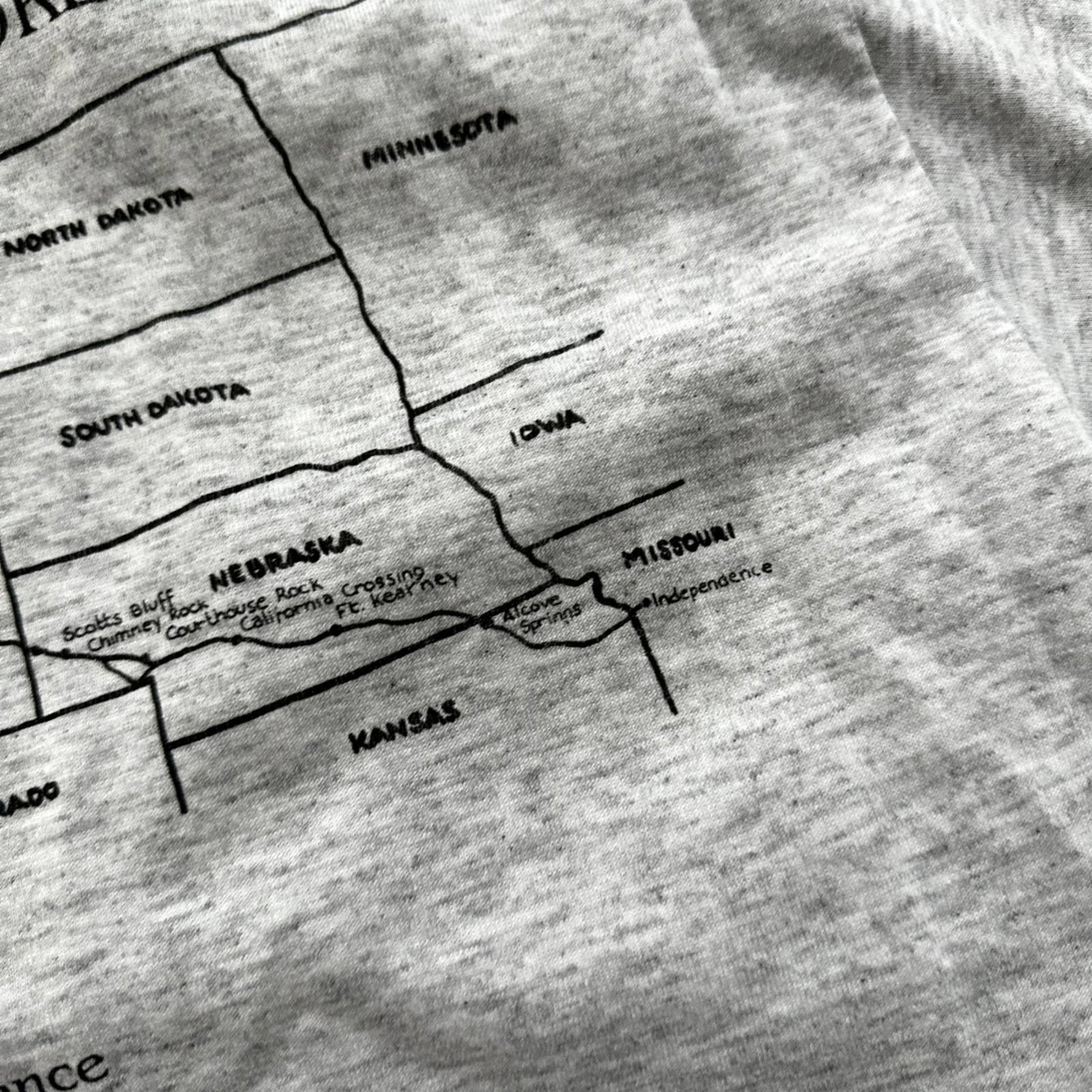 Oregon Trail West Wagons Vintage T Shirt Single Stitch State USA Cool Gray