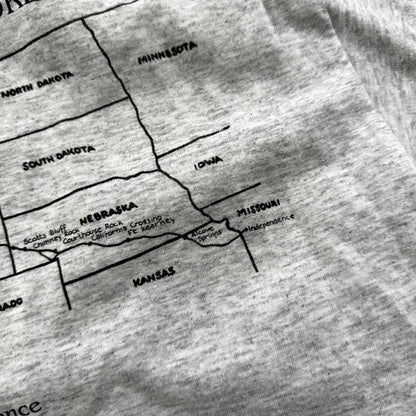 Oregon Trail West Wagons Vintage T Shirt Single Stitch State USA Cool Gray