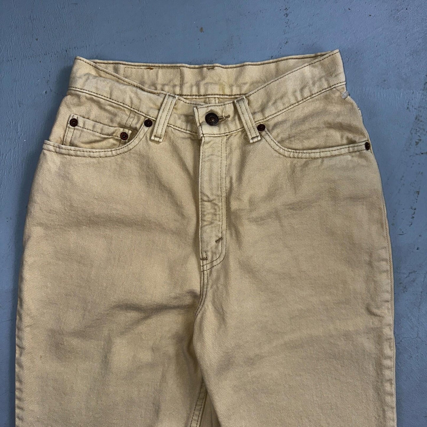 Levis 512 Vintage 90s USA Women Jeans Cream Slim Tapered Leg 7 M 501 Act 25x26