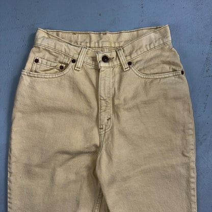 Levis 512 Vintage 90s USA Women Jeans Cream Slim Tapered Leg 7 M 501 Act 25x26