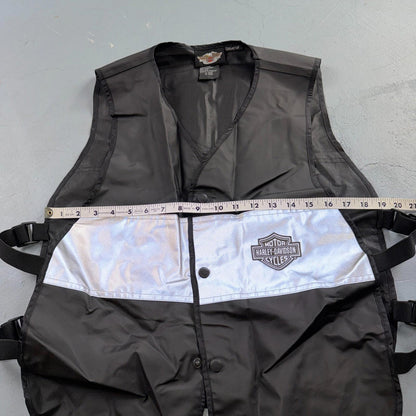 Harley Davidson Men's Black Nylon Hydration Adjustable Vest Jacket 3M Safety