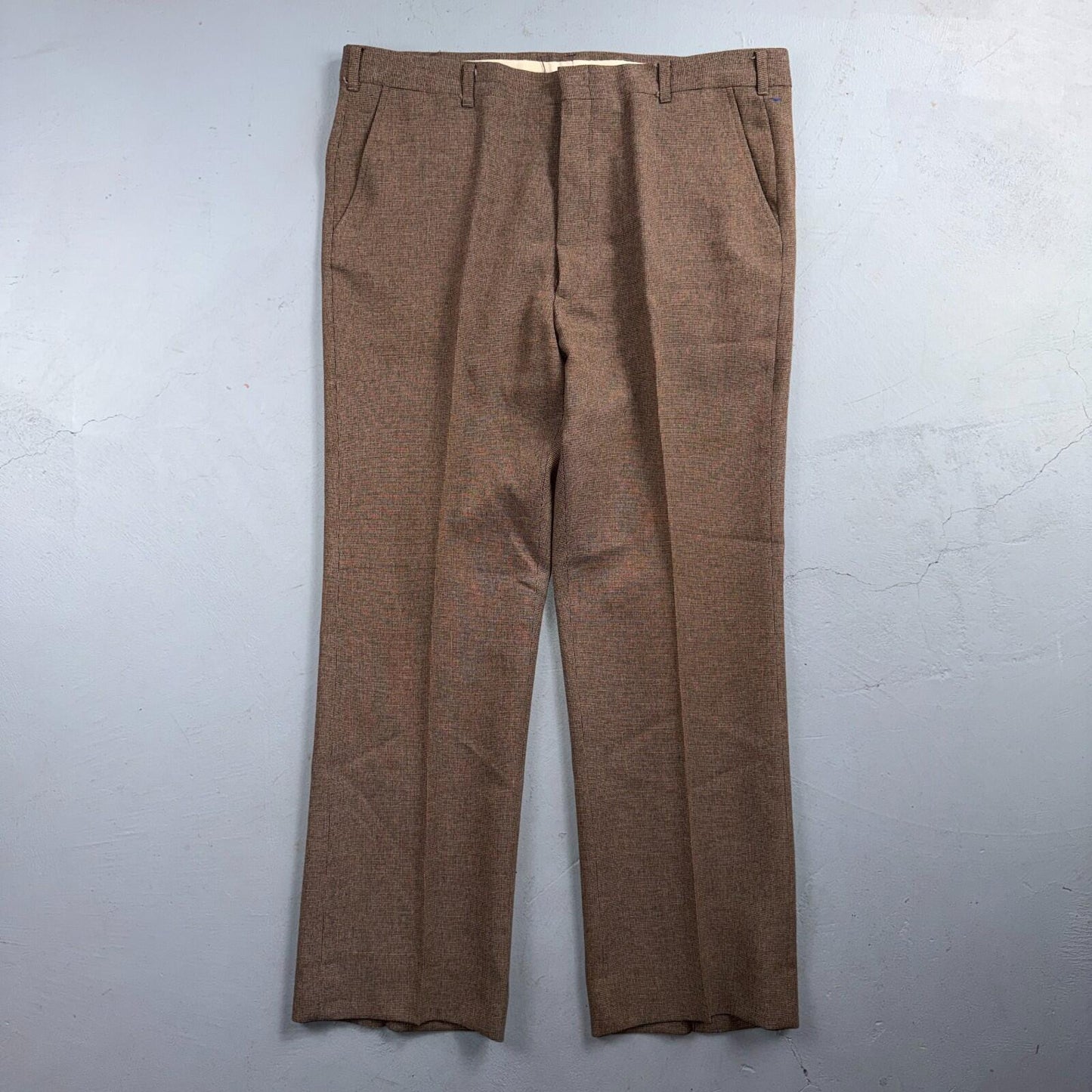 VTG Mens 3 PC Suit 40 Jacket Coat Pants Vest Plaid Rockabilly 70s 1970s Brown
