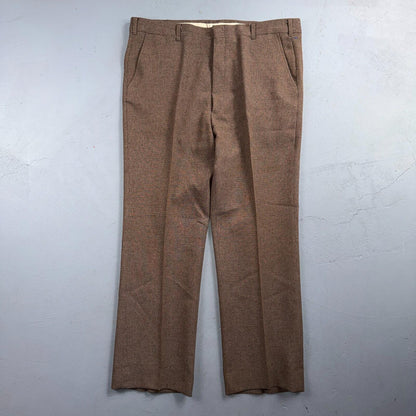 VTG Mens 3 PC Suit 40 Jacket Coat Pants Vest Plaid Rockabilly 70s 1970s Brown