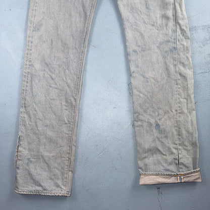 Levis 501 Vintage 80s Redline Selvedge USA XX Jeans Bleach Wash 32x40 Act 30x35