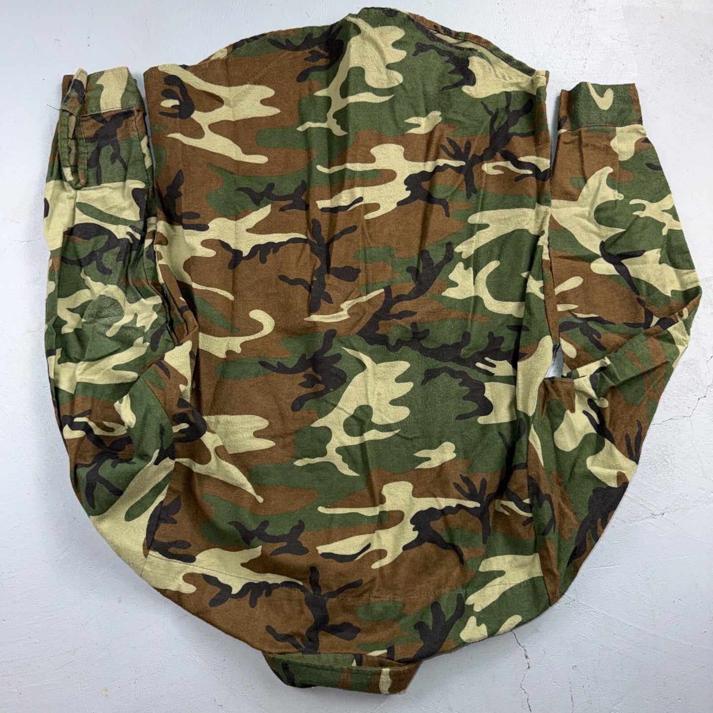 VTG 90s Five Brother Camo Flannel Shirt Cotton Poly Made USA Men's Medium