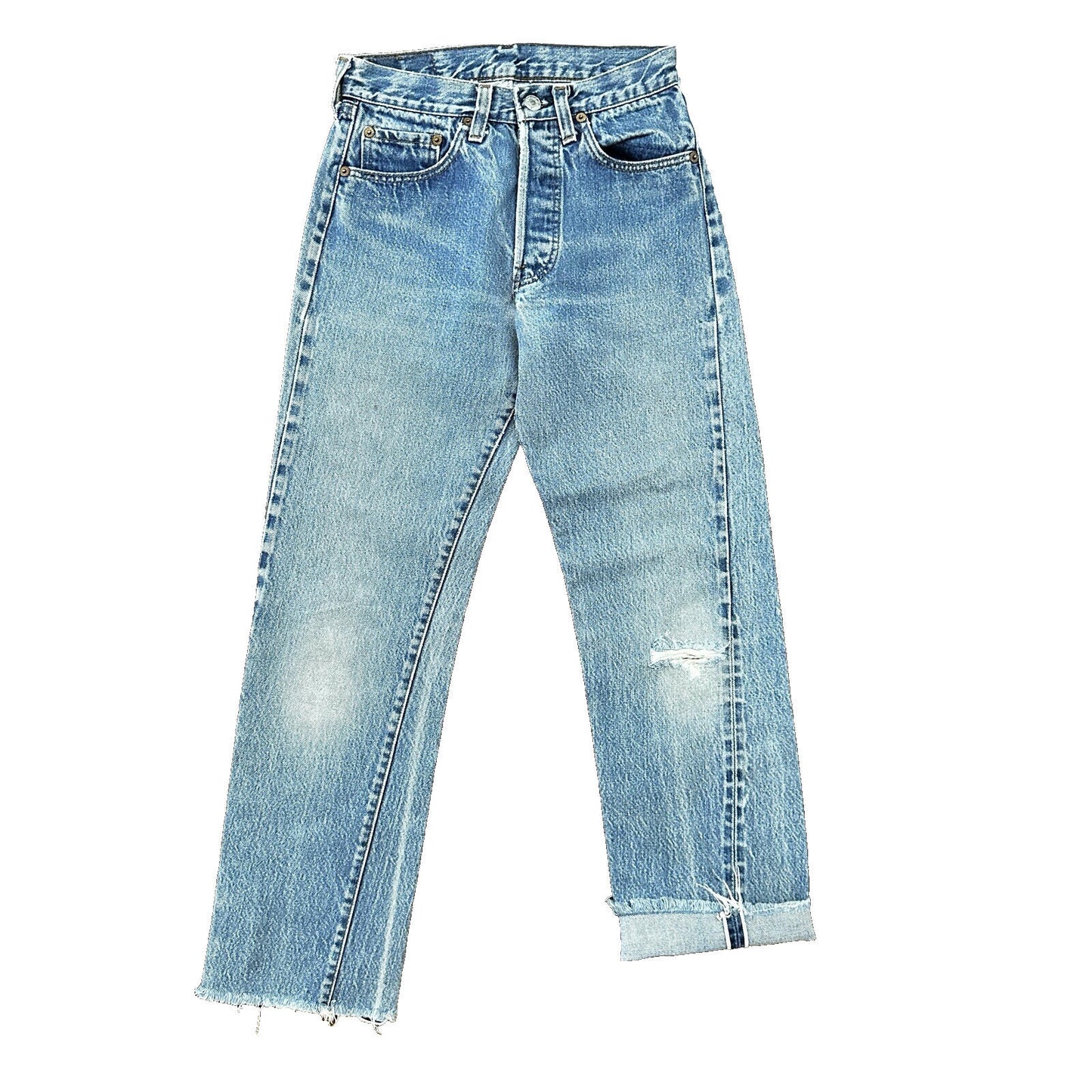 Levis Vintage 80s Redline Selvedge USA 501 XX Jeans 66 70s Light 27x36 Act 25x27