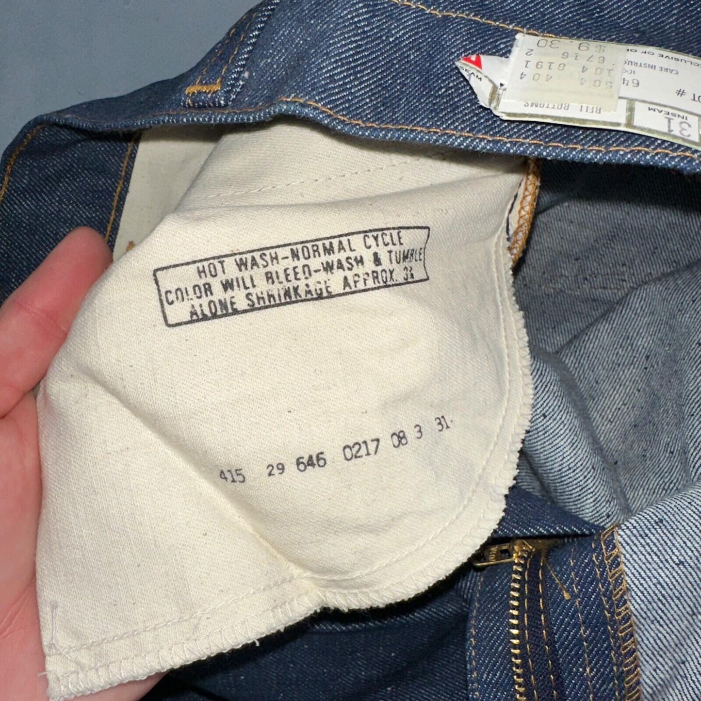 Levis 646 Deadstock 70s USA Orange Tab Bootcut Flare Bell Bottom NOS Jeans 34x31