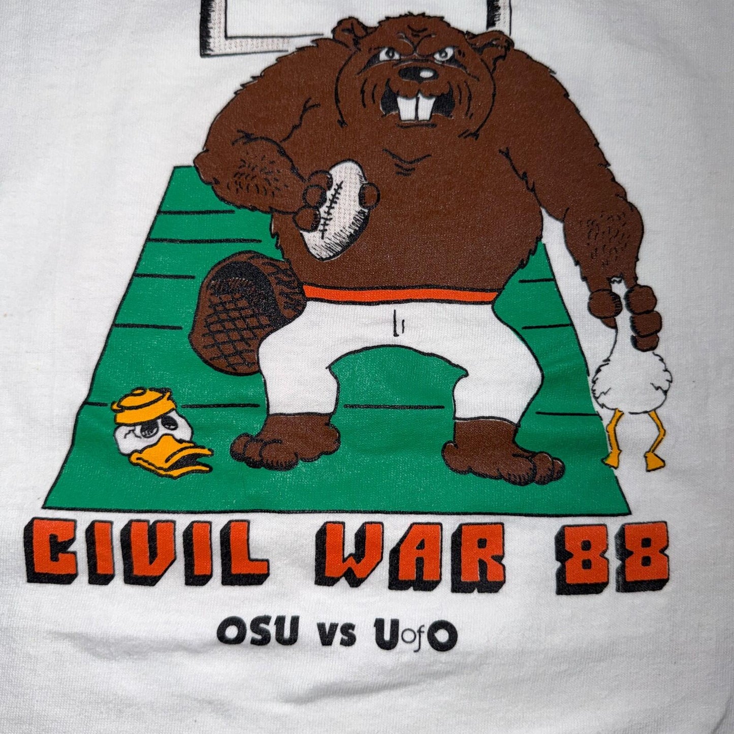 OSU Civil War 1988 FOTL VTG T Shirt Single Stitch 80s USA Ducks Beavers XL