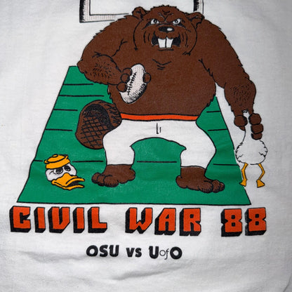 OSU Civil War 1988 FOTL VTG T Shirt Single Stitch 80s USA Ducks Beavers XL