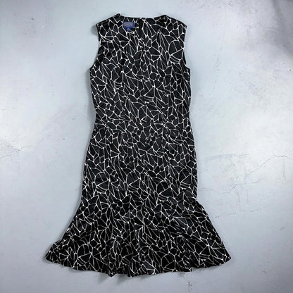 Pendleton Women's Size 6 Silk Blend Sleeveless Black White Fit N Flare Dress