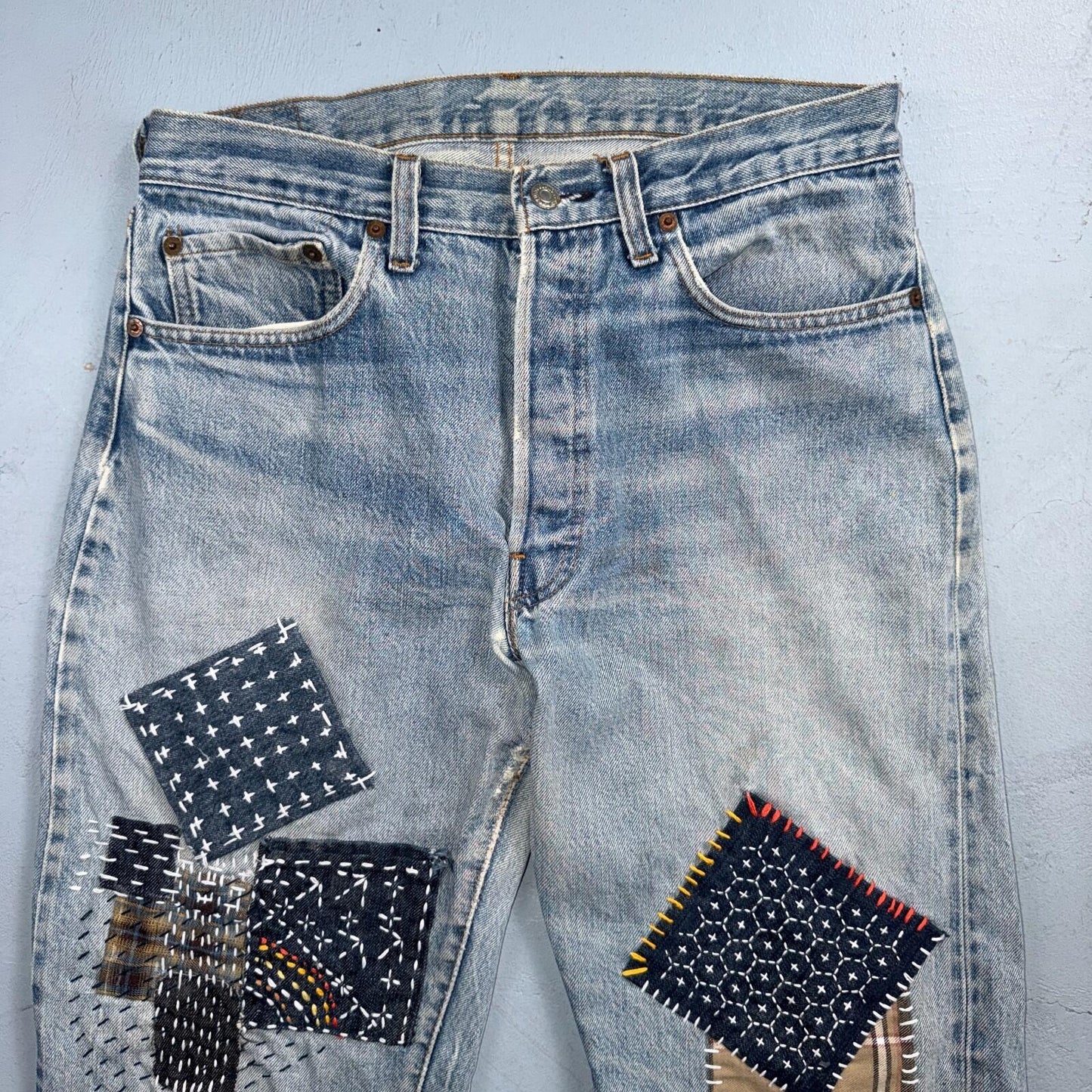 Levis 501 Vintage 80s Redline Selvedge USA XX Jeans Light Wash 34x32 Act 32x30