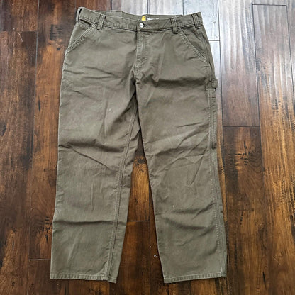 Carhartt Duck Relaxed Fit Jeans Carpenter Pants Brown 103279 217 Mens Size 40x30