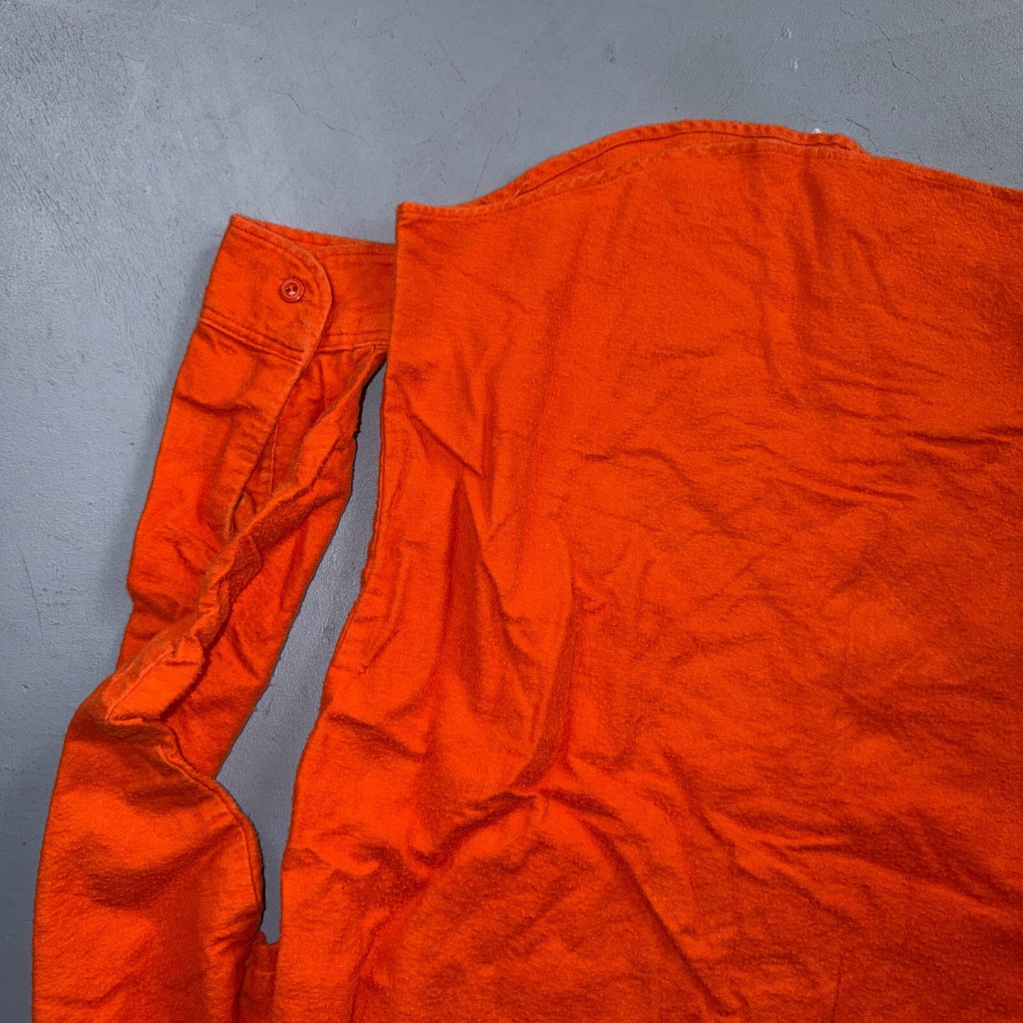VTG 70s Penneys Big Mac Orange Chamois Cloth Work Shirt Heavy Flannel Rare Color