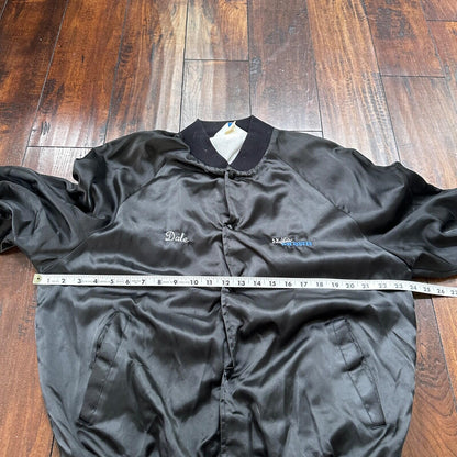 VTG 80s GTX Plymouth Satin Bomber Jacket USA West Ark Rare 90s White