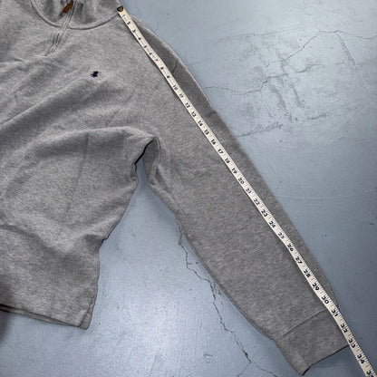 Polo Ralph Lauren Sweater VTG 2XL Gray Cotton Long Sleeve Mock Neck Quarter Zip