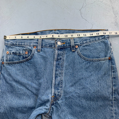 Levis 501 Vintage 90s USA XX Straight Leg Jeans Blue Light Wash 34x30 Act 33x26