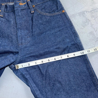 VTG Wrangler Men's 13MWZ Dark Wash High Rise Rigid Cowboy Jeans 28x33 Talon USA