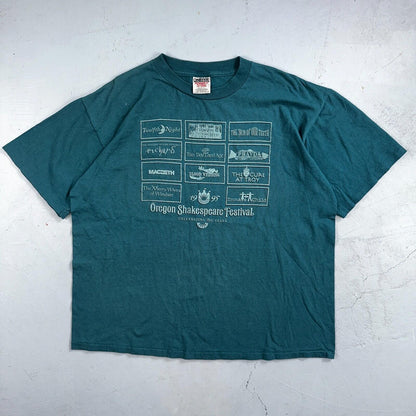 Oneita Shakespeare Hamlet VTG T Shirt 90s Oregon Plays Single Stitch Festival