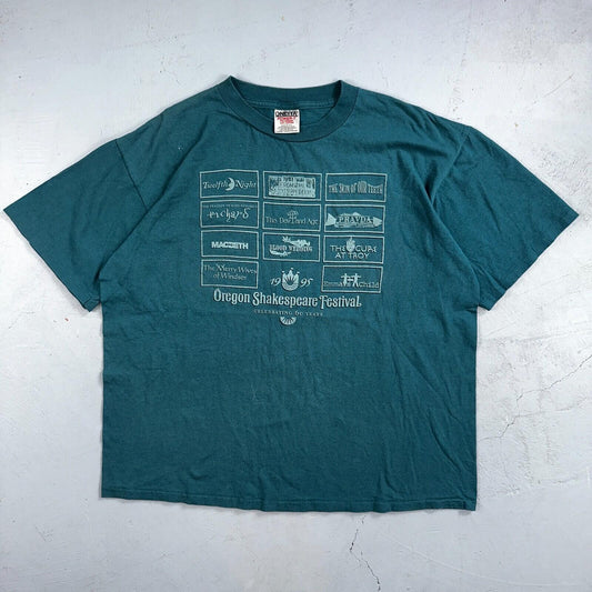 Oneita Shakespeare Hamlet VTG T Shirt 90s Oregon Plays Single Stitch Festival