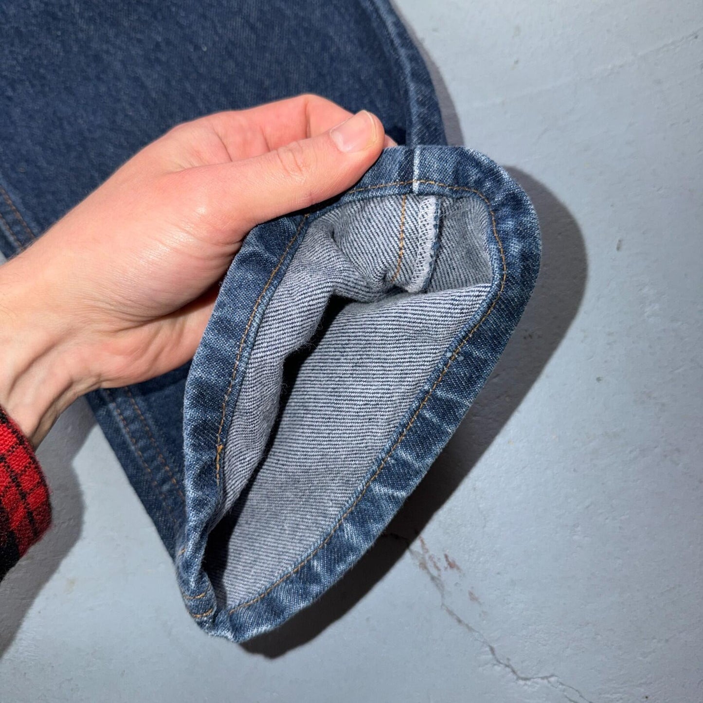 Levis 505 Vintage 90s Red Tab Straight Blue Jeans Med Was 34x34 Act 32x33