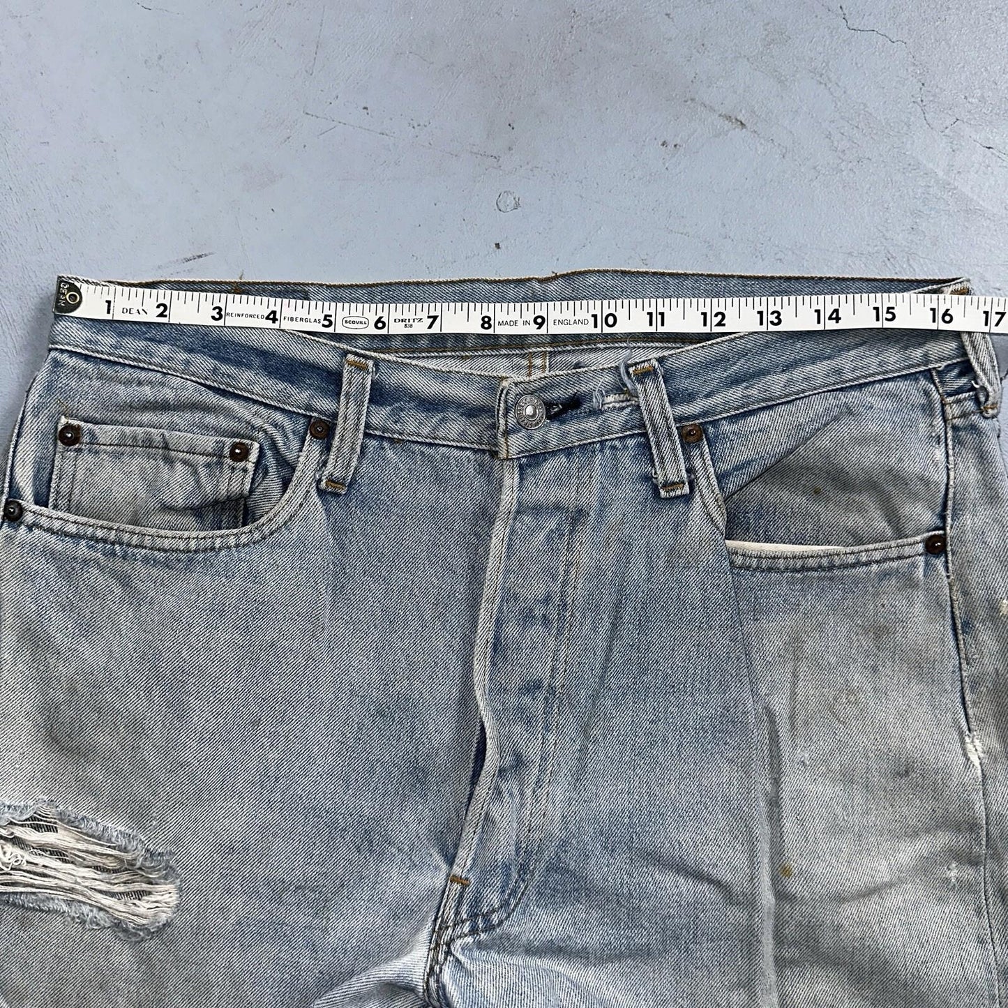 Levis 501 Vintage 80s Redline Selvedge USA XX Jeans Light Wash 36x31 Act 33x28