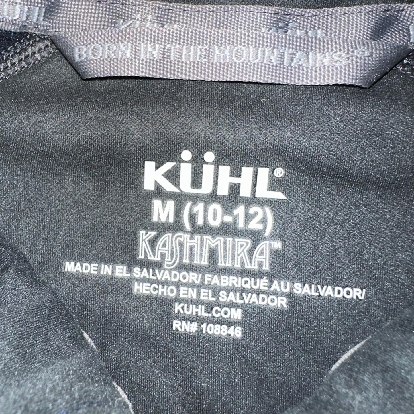 Kuhl Youth Size M (10-12) Navy Gray Kashmira Fleece Pullover Sweater Quarter Zip