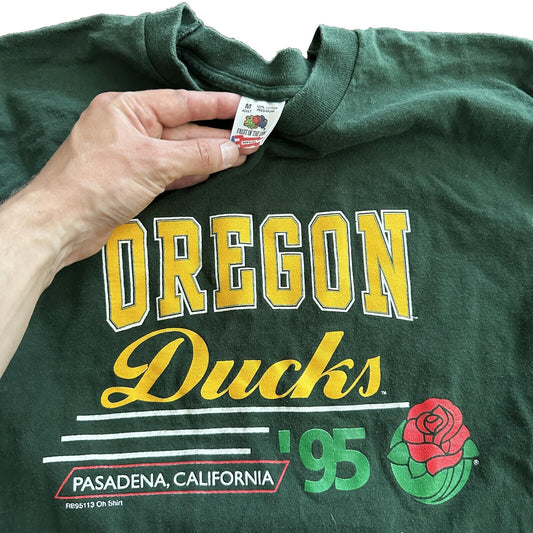 VTG Oregon Ducks Rosebowl 1995 T Shirt California Flea Market 90s Long Sleeve