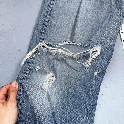 Levis 501 Vintage 90s XX Straight Leg Mexico Jeans 38x34 Light Wash Act 35x31