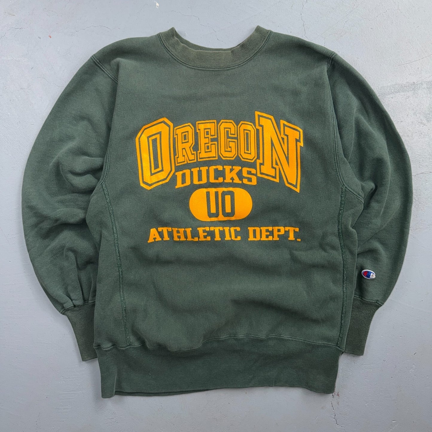 VTG 80s Champion Reverse Weave Oregon Ducks Athletic Dept Sweatshirt UO USA L
