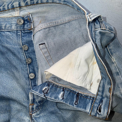 Levis 501 Vintage 80s Redline Selvedge USA XX Jeans Light Wash 35x32 Act 33x29