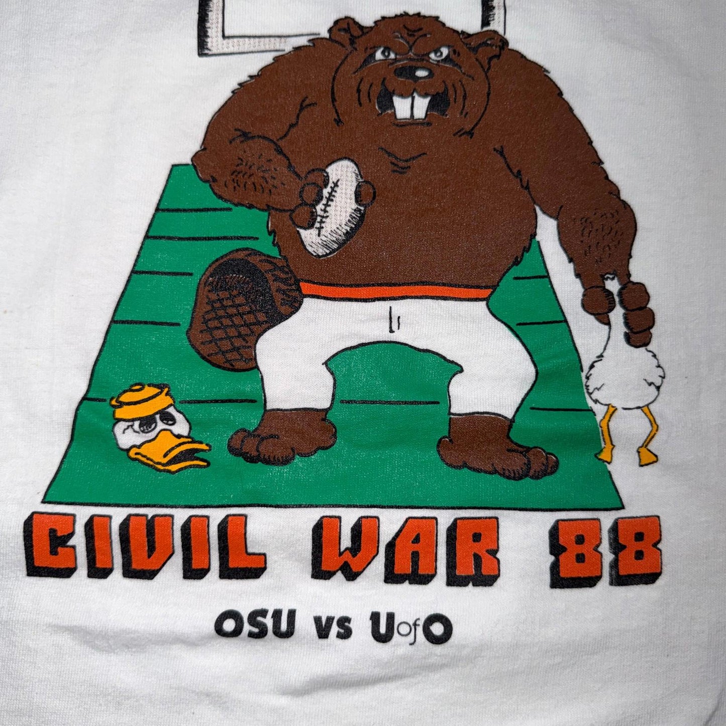 OSU Civil War 1988 FOTL VTG T Shirt Single Stitch 80s USA Ducks Beavers XL