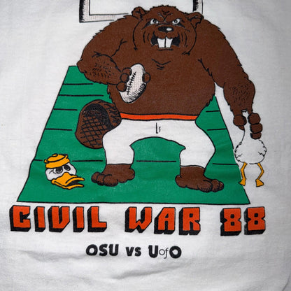 OSU Civil War 1988 FOTL VTG T Shirt Single Stitch 80s USA Ducks Beavers XL