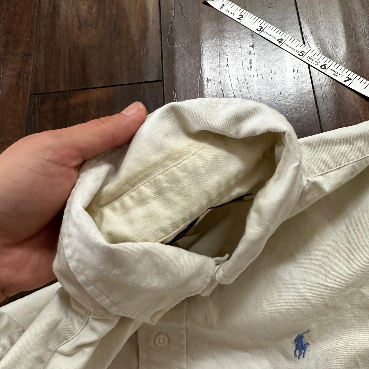 Polo Ralph Lauren Beige Button Down Work Shirt Dress Vtg Up Y2K 90s Western