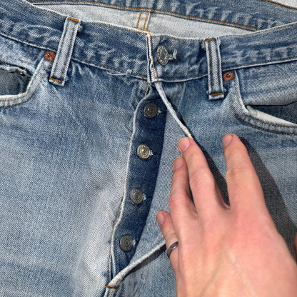 Levis 501 Vintage 80s Redline Selvedge USA XX Jeans Light Wash 36x38 Act 33x33