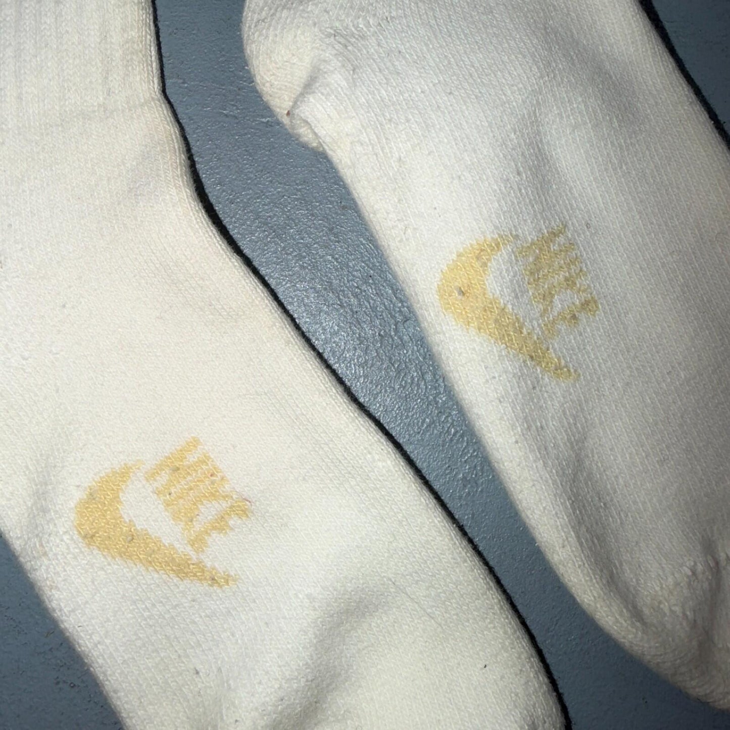 VTG 80s Nike Quarter Socks Swoosh USA White Yellow Air Max 1 1986 RARE