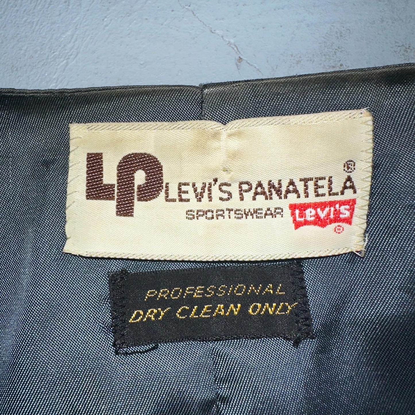 VTG Mens 2 PC Suit 44L Jacket Coat Vest Gray Levis Panatela Wool 80s