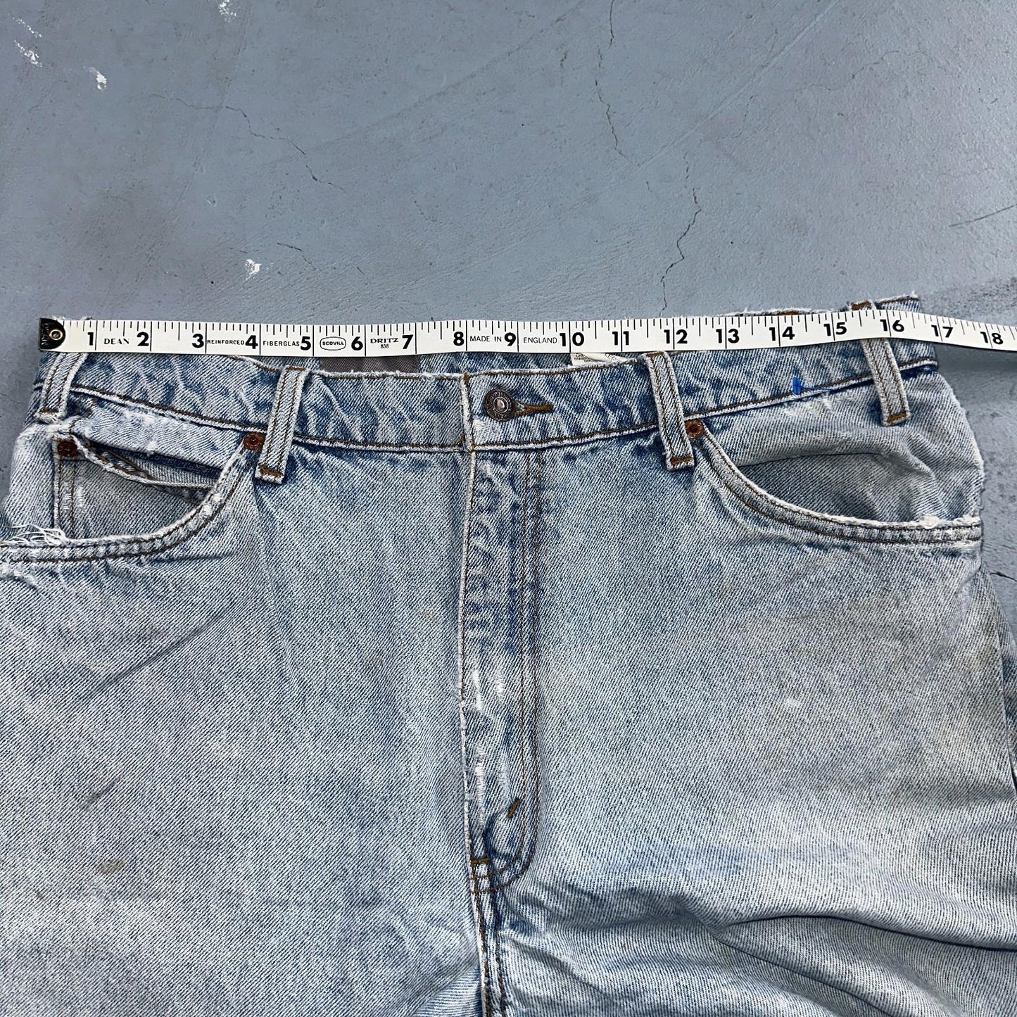 Levis 550 Vintage 90s USA Orange Tab Relaxed Blue Ligh Wash Jeans 36x32 Ac 33x30