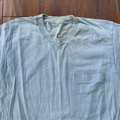 Blank 1970s Blue Vintage T Shirt Simple Essential Single Stitch Rare Lot Rap 1