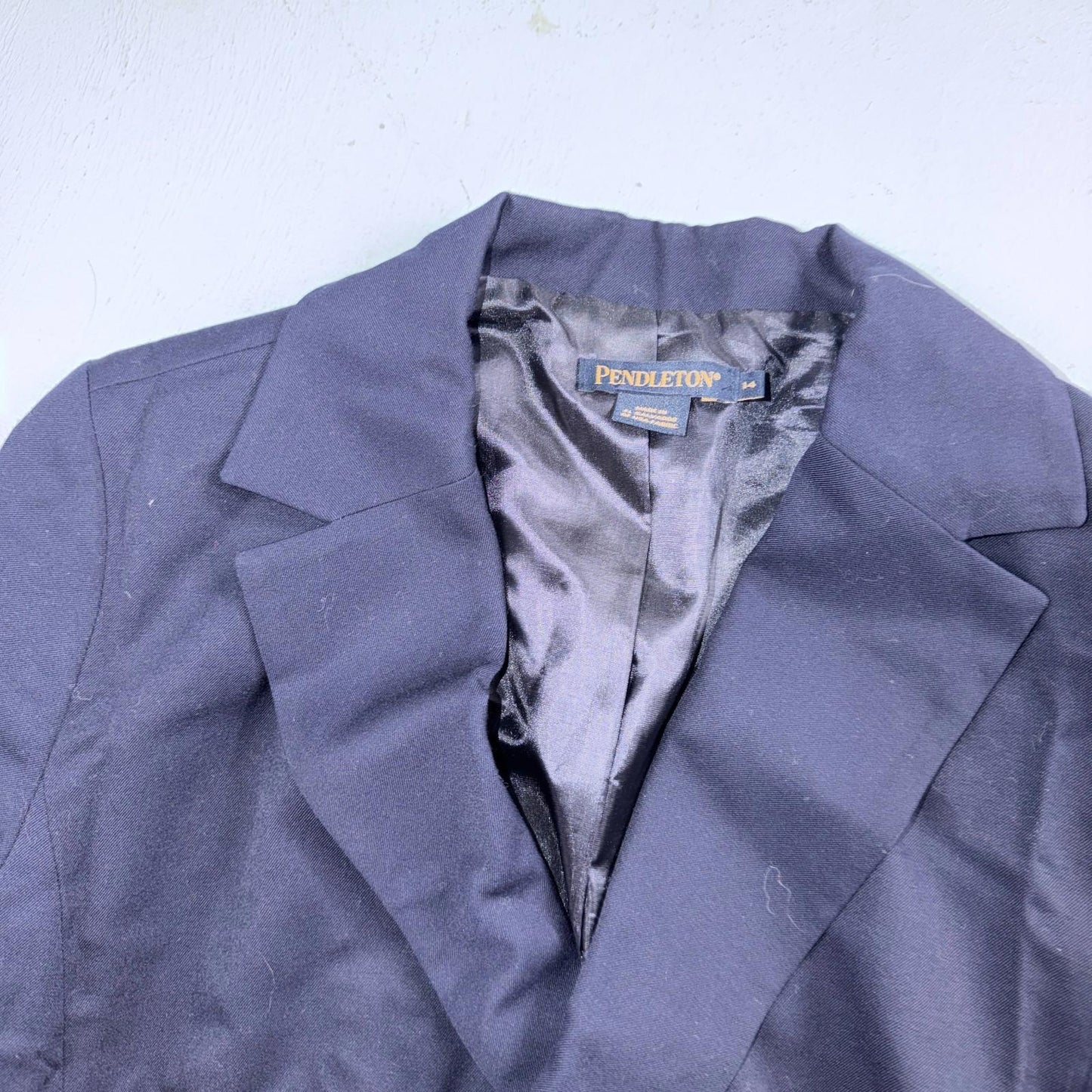 Pendleton Wool Blazer Jacket Navy Blue 14 Double Breasted Vtg Womens