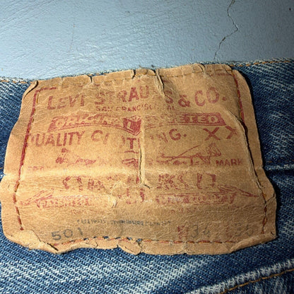 Levis 501 Vintage 80s Redline Selvedge USA XX Jeans Light Wash 34x36 Act 32x31