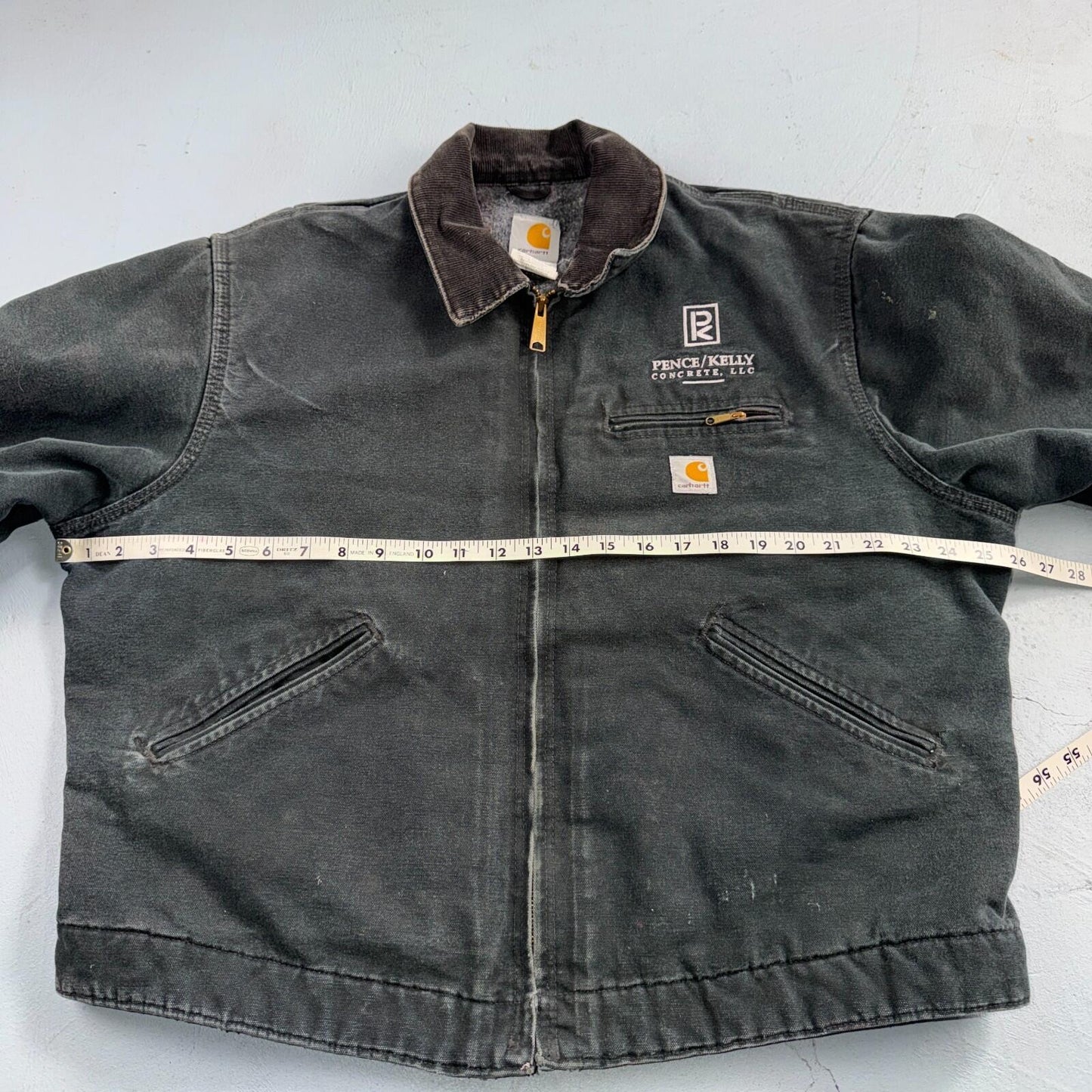 Carhartt VTG Detroit Jacket Men's 46 Lined Blanket Workwear J01 BLK Thrashed