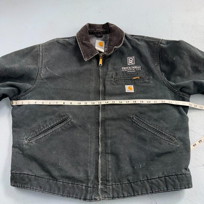 Carhartt VTG Detroit Jacket Men's 46 Lined Blanket Workwear J01 BLK Thrashed