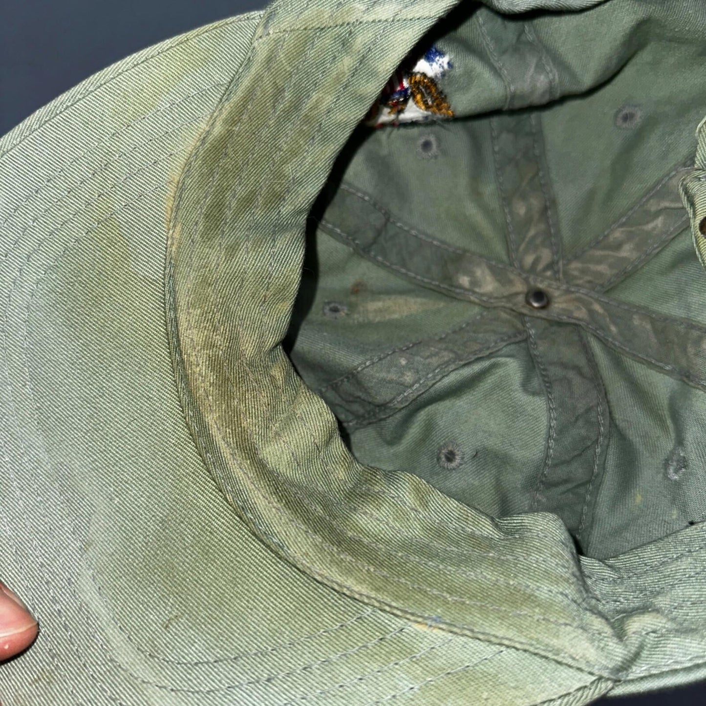 Catch The Spirit Snoopy VTG Hat Cap Snapback Green USGA Political Thrashed USED
