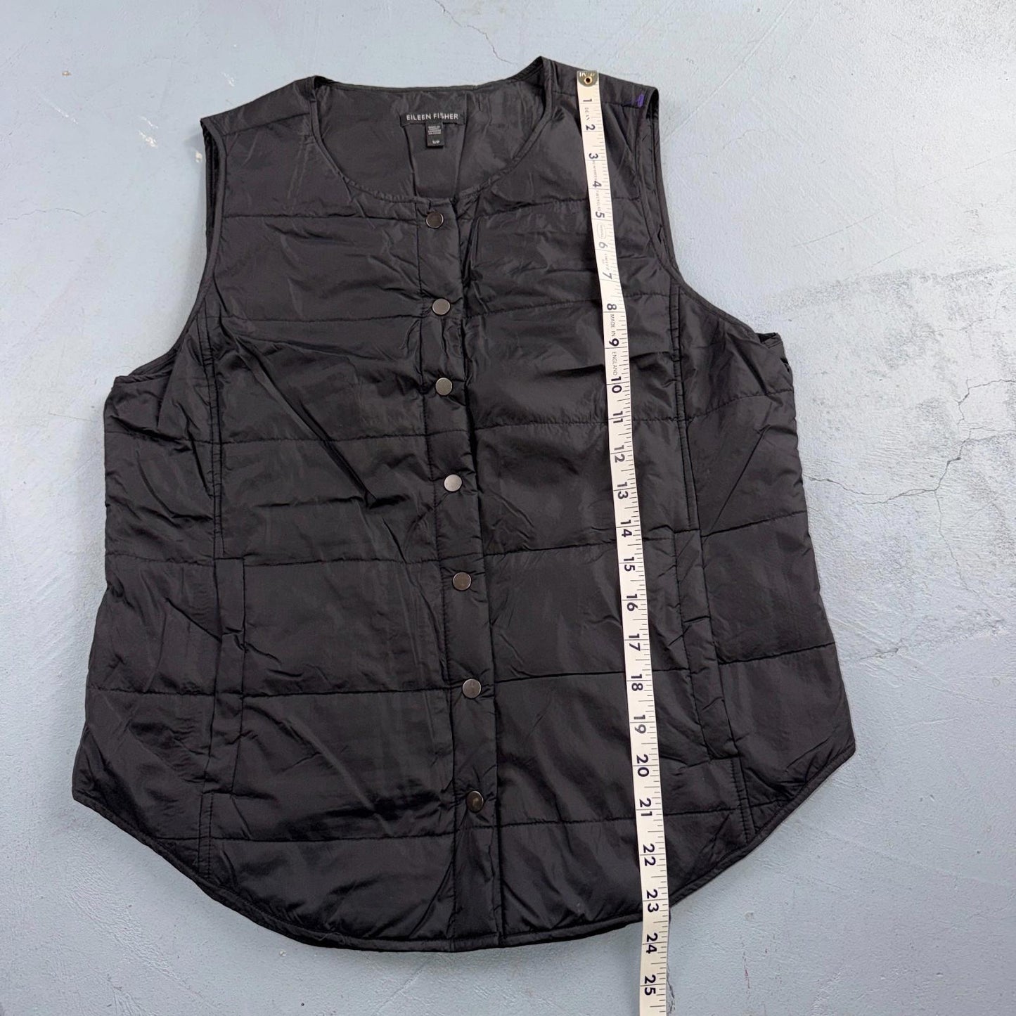 Eileen Fisher Weather Resistant Nylon Puff Quilted Vest Women's Size Small