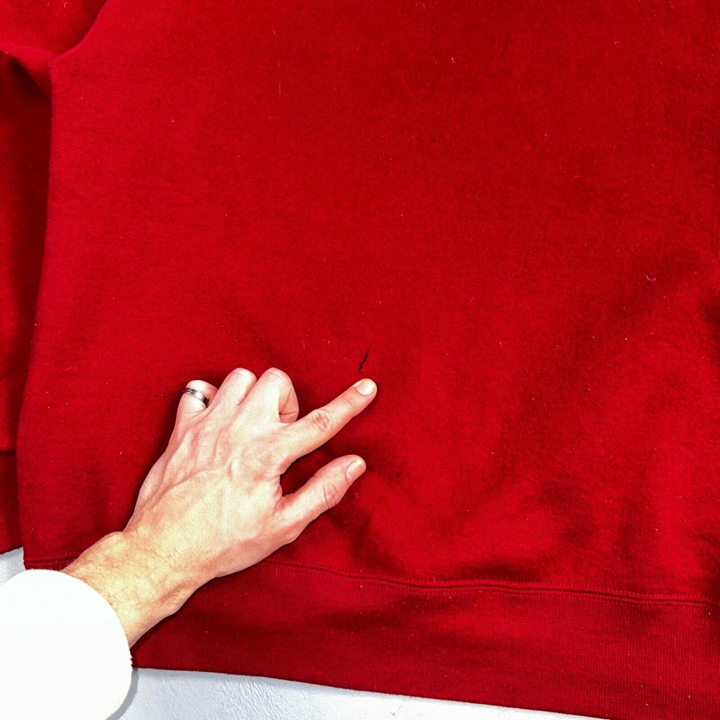 Russell Athletic USA L Sweatshirt 90s VTG Crewneck Red Basic Blank Essential