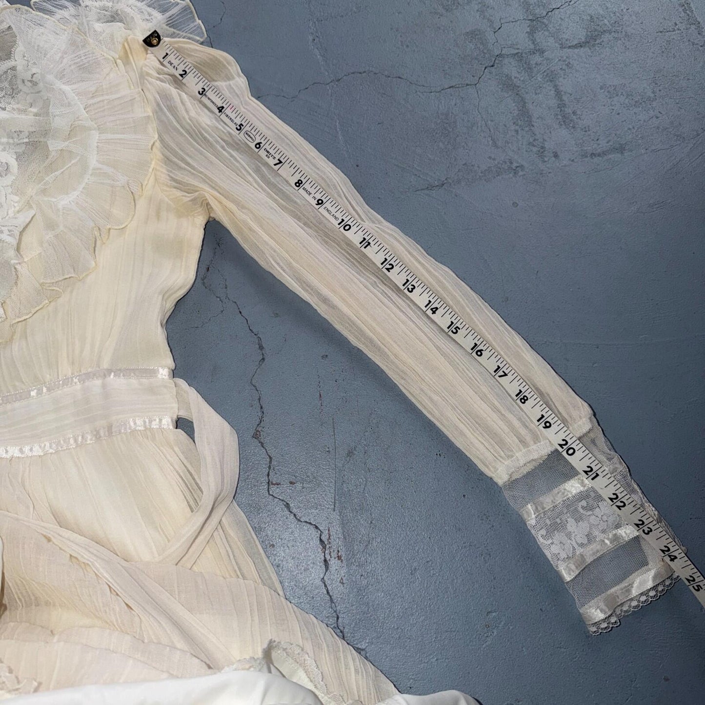 Gunne Sax ? Jessica San Francisco Wedding Dress VTG Lace 1970s Victorian Boho