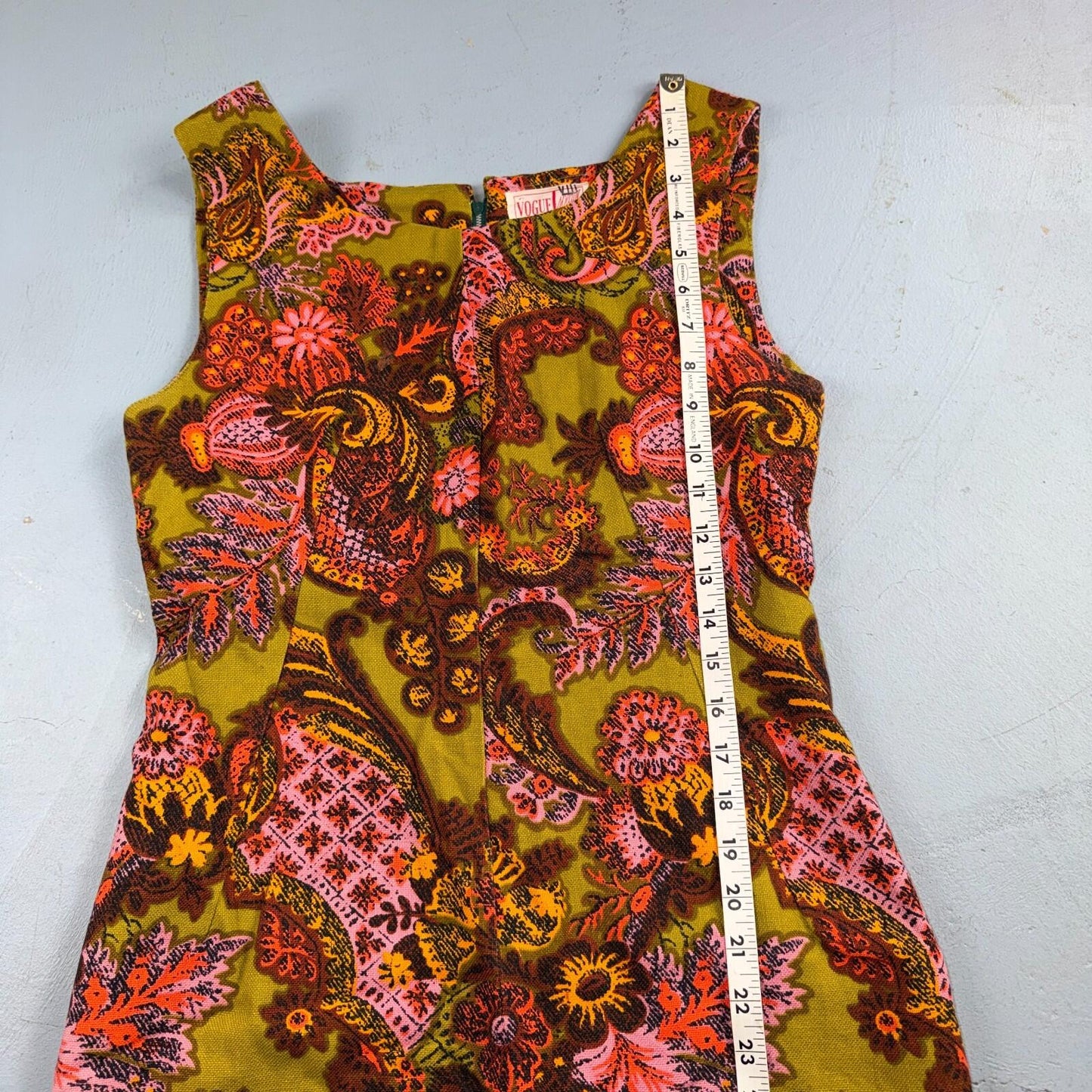 VTG 50s 60s Vogue Short Dress Summer Vibe Movie Boho Hippy Rockabilly Pattern