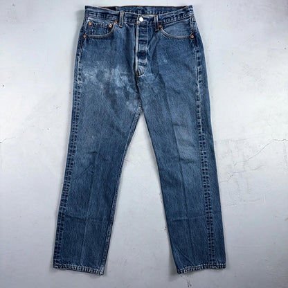 Levis 501 Vintage 90s USA XX Straight Leg Jeans Blue Light Wash 35x34 Act 32x30