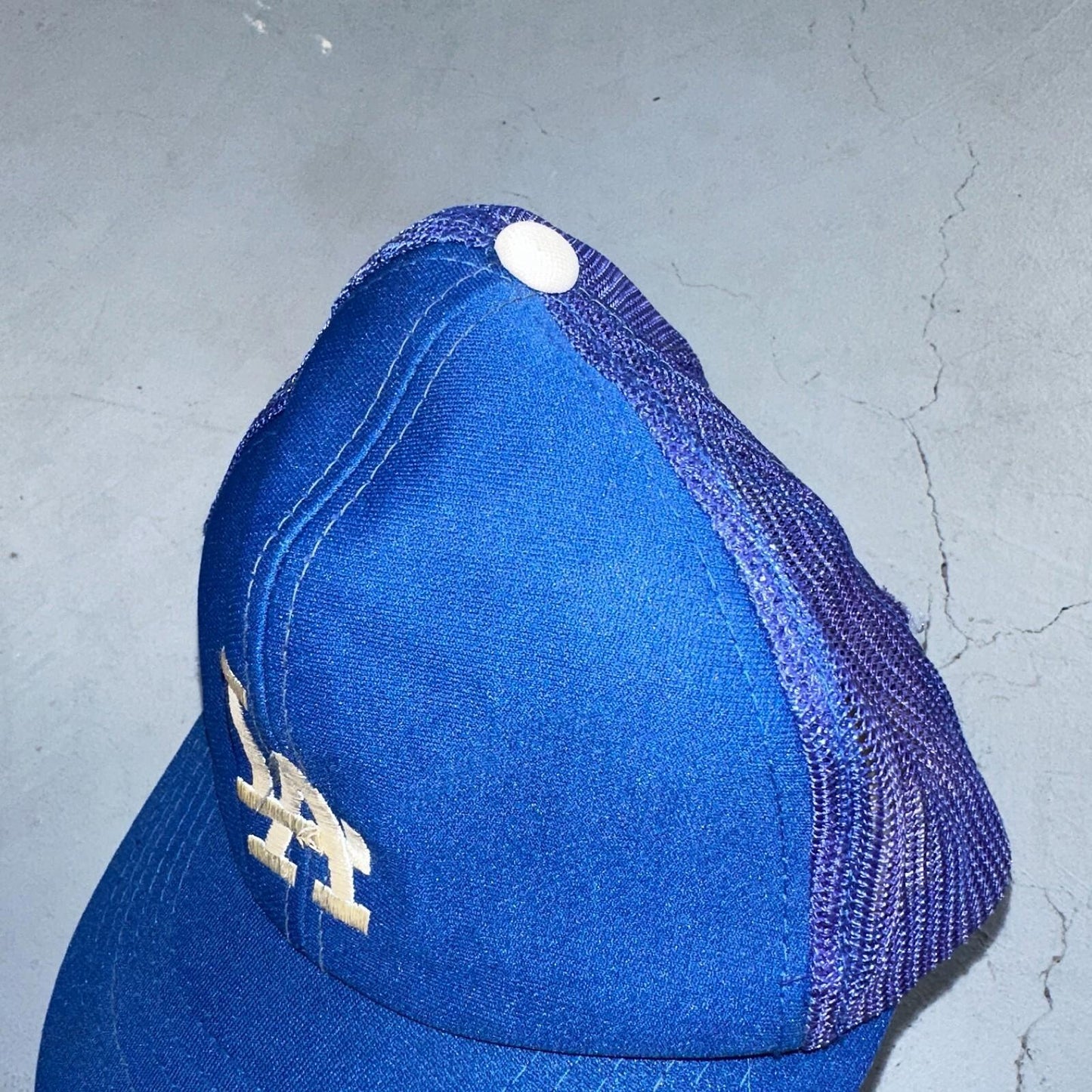 Los Angeles Dodgers VTG Hat Cap Snapback 80s MLB Mesh Green Trucker Blue LA